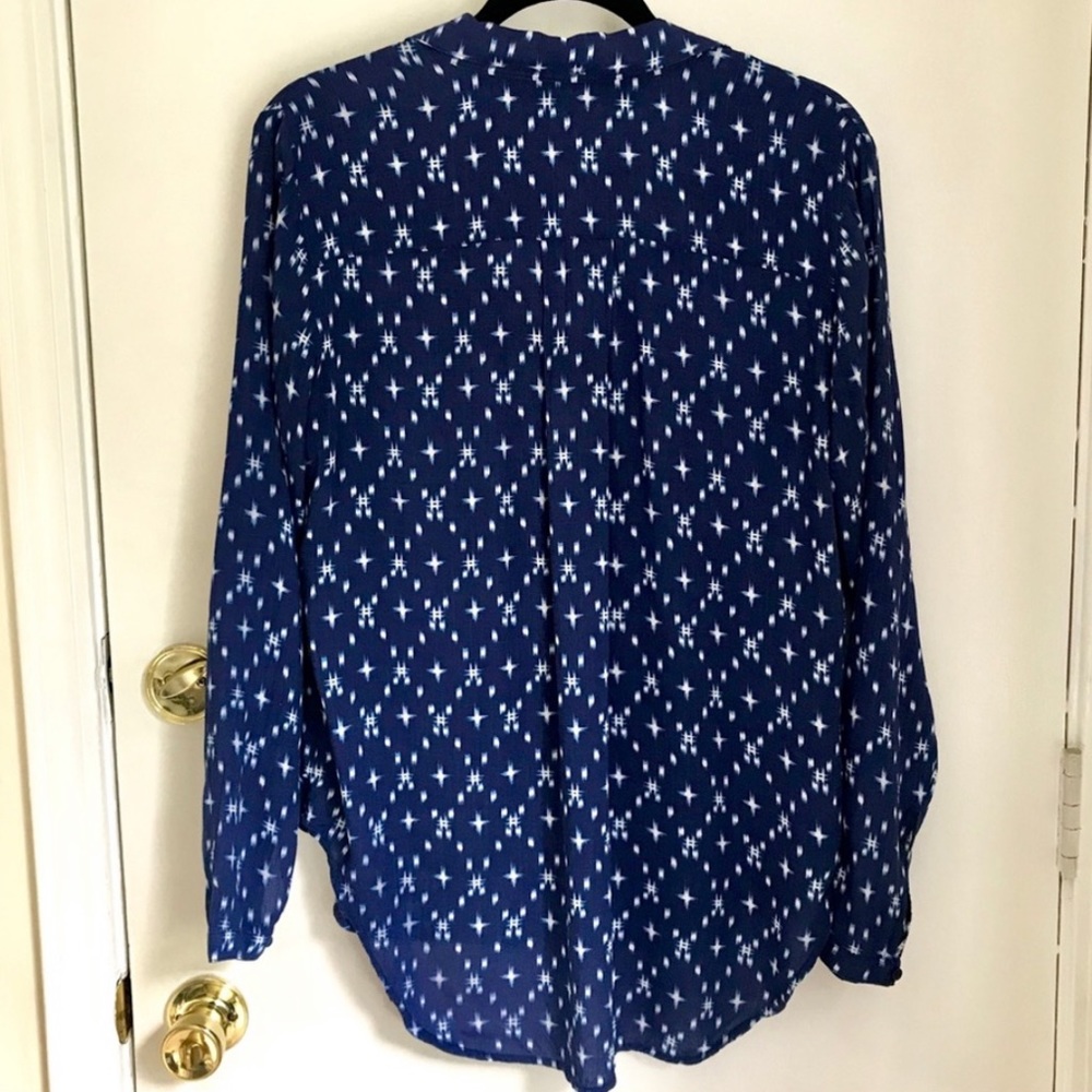 Cloth & Stone Blue Patterned Buttondown Shirt - Picture 5 of 5